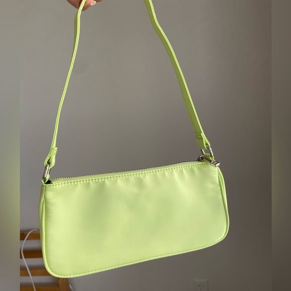 Slim 90s Minimalist Shoulder Bag Handbag Pistachio Lime Light Green - Picture 1 of 12